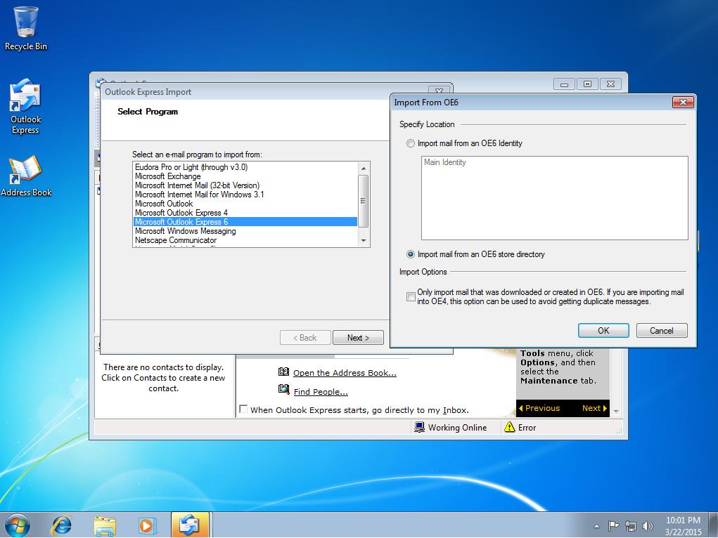Outlook Express For Windows 7